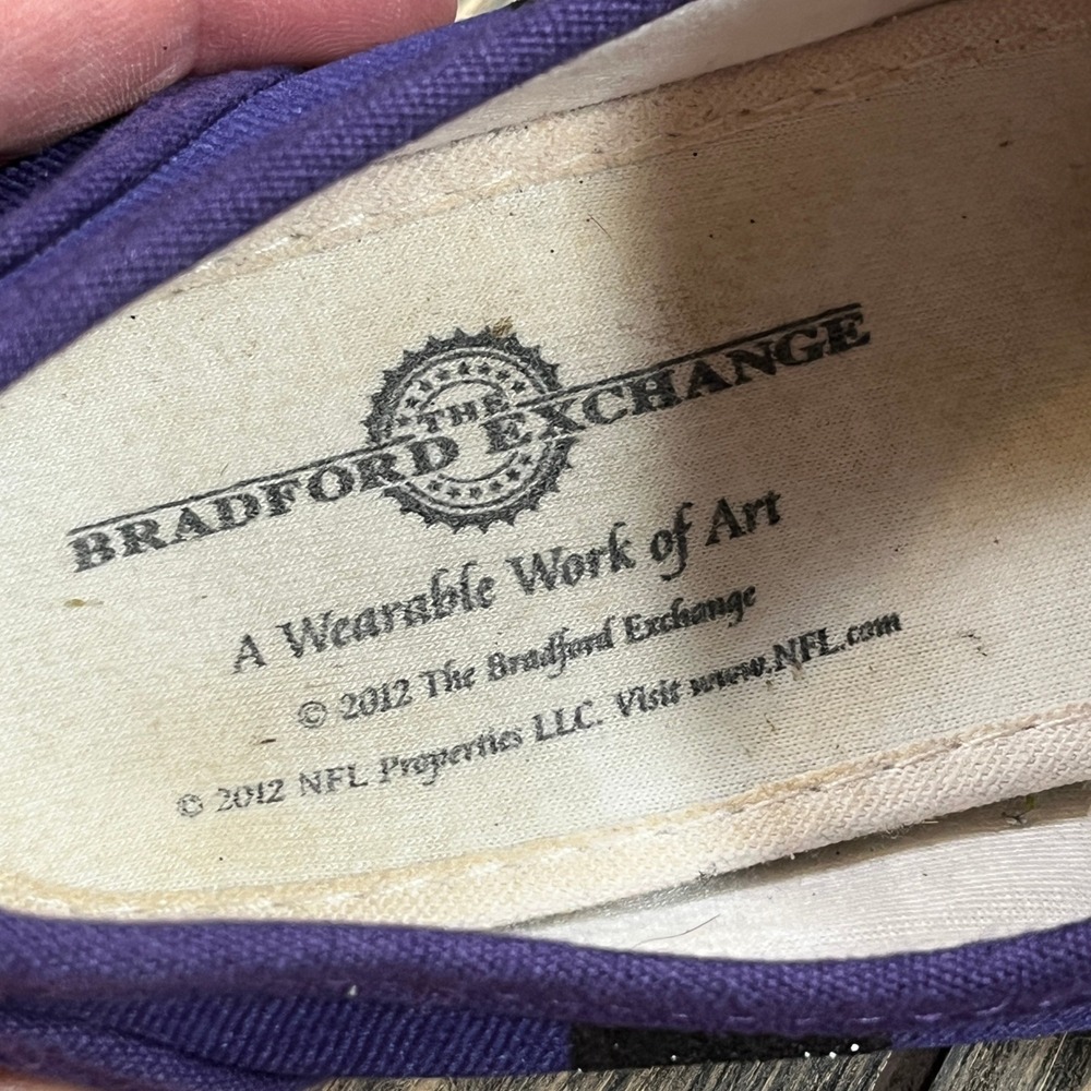 Bradford Exchange Baltimore Ravens Sneakers Womens 8 Purple Canvas Glitter NFL‎ - Picture 7 of 10